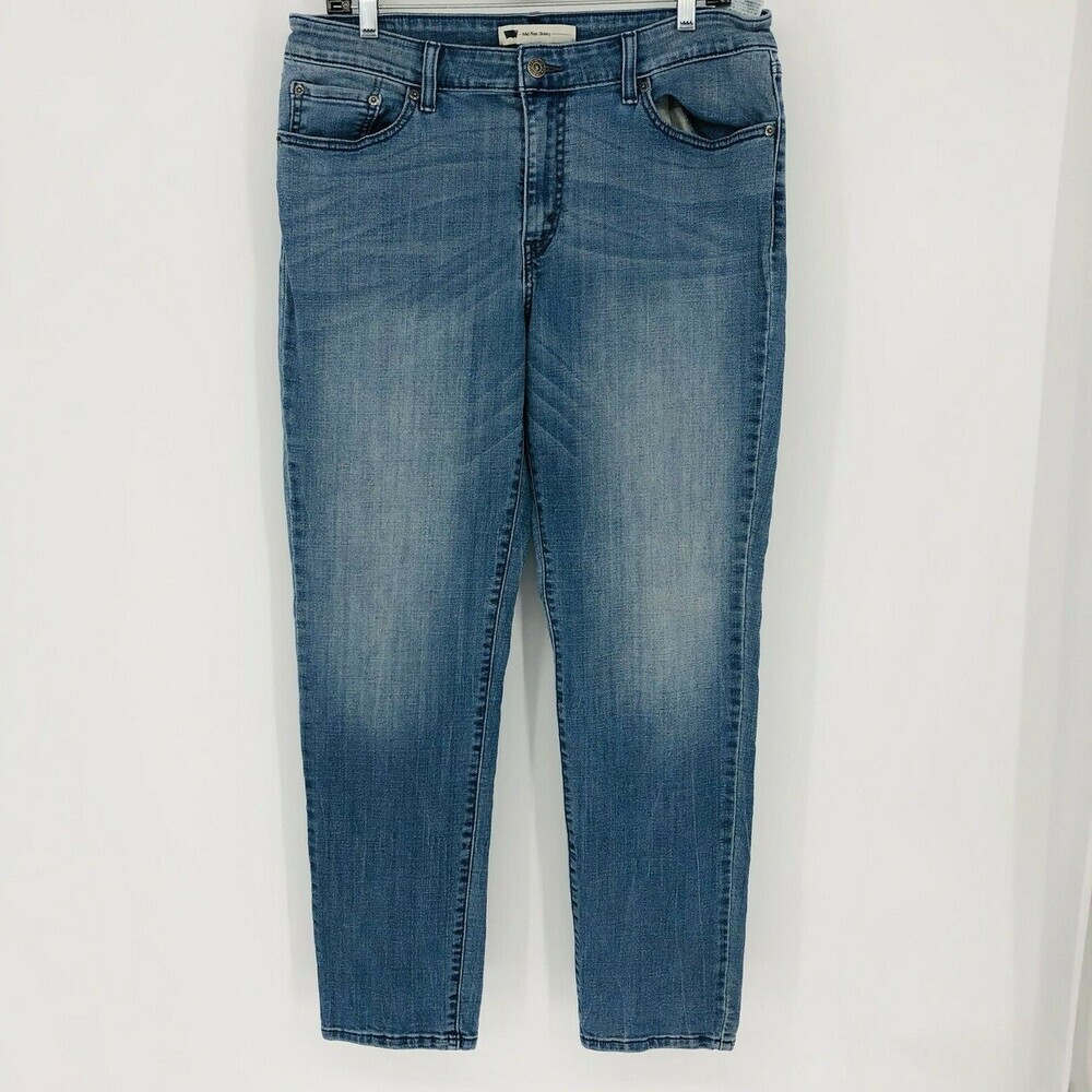 Levi's Mid Rise Skinny Jean Size 16 33x32 Medium Wash Tapered Leg Stretch Denim